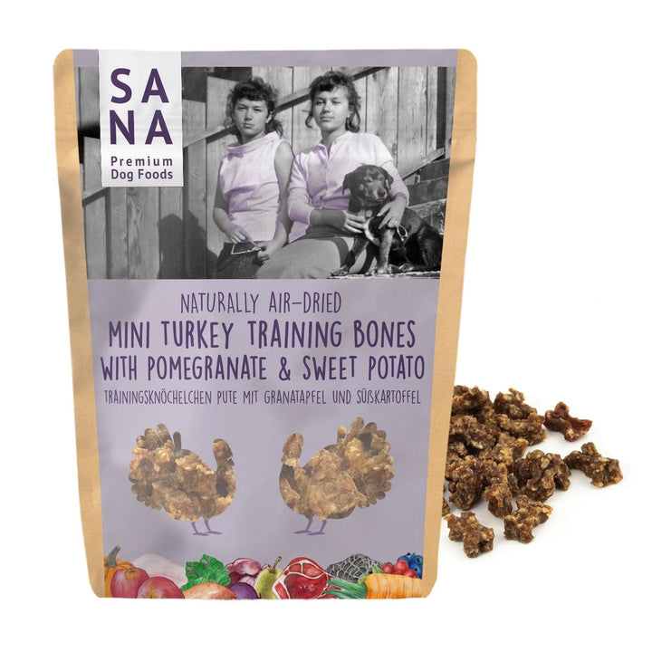 Mini Hundegodbit - Kalkun, Søtpotet & Granateple 100g