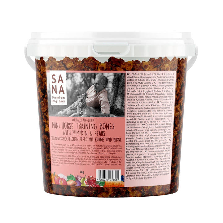 Mini hundegodbit - Hest, Gresskar & Pære 1 kg