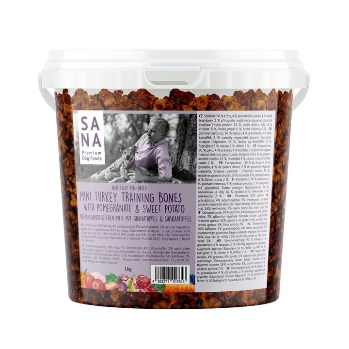 Mini Hundegodbit - Kalkun, Søtpotet & Granateple 1 kg