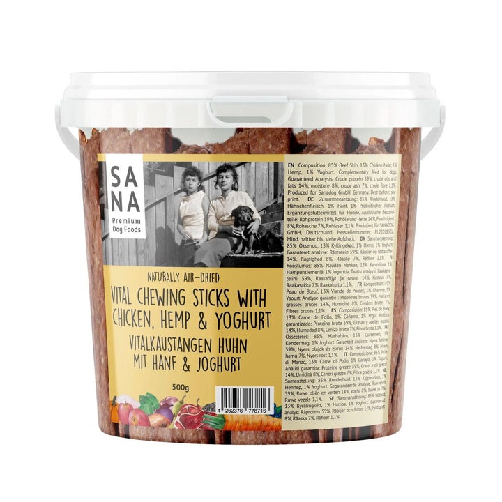 Tyggepinner med Okse, Kylling, Hamp og Yoghurt 500 g