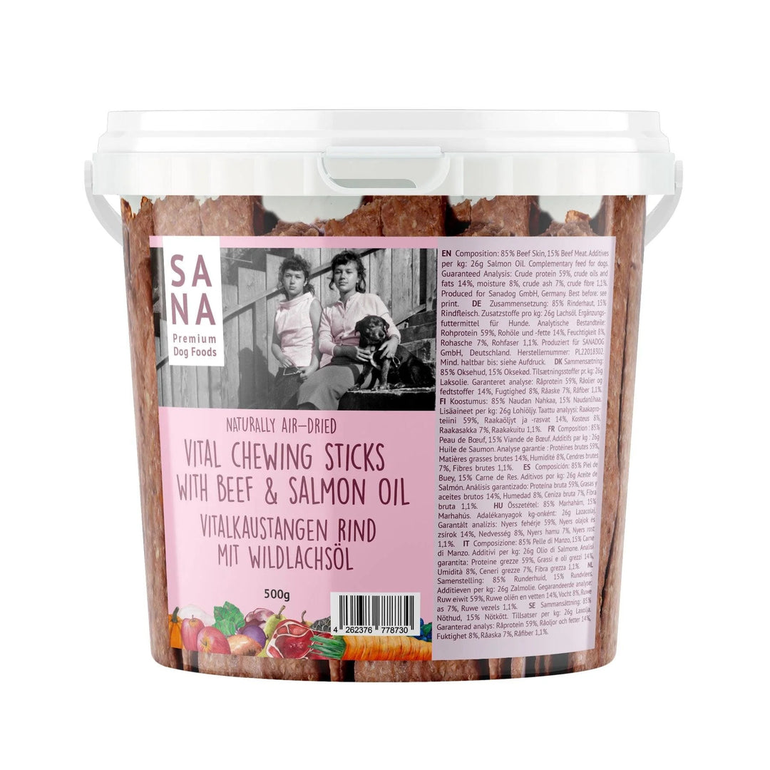 Tyggepinner - Storfe med Lakseolje | 500 g