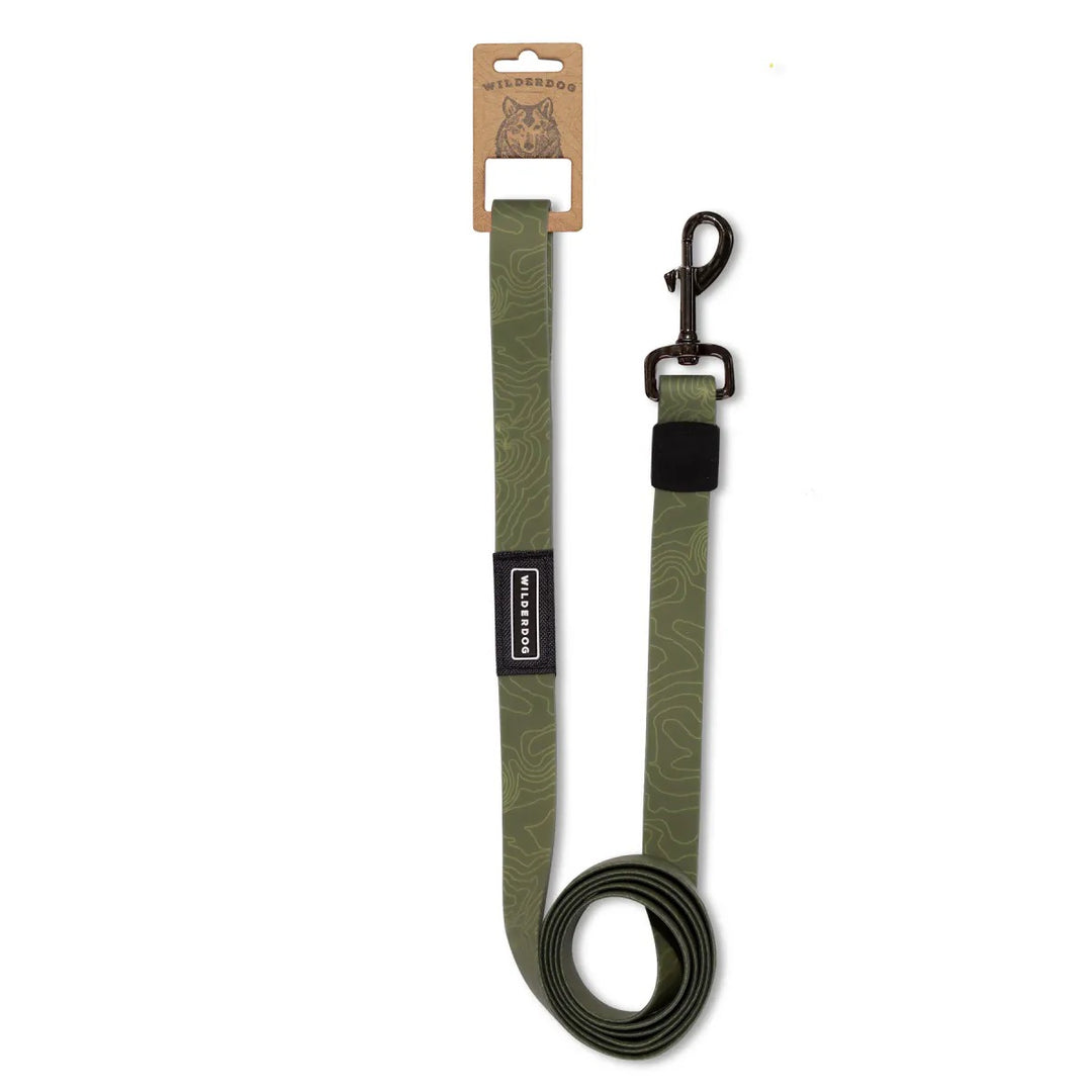 Vanntett Hundebånd Olive - 180 cm