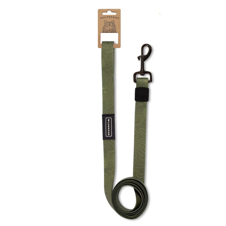 Vanntett Hundebånd Olive - 180 cm