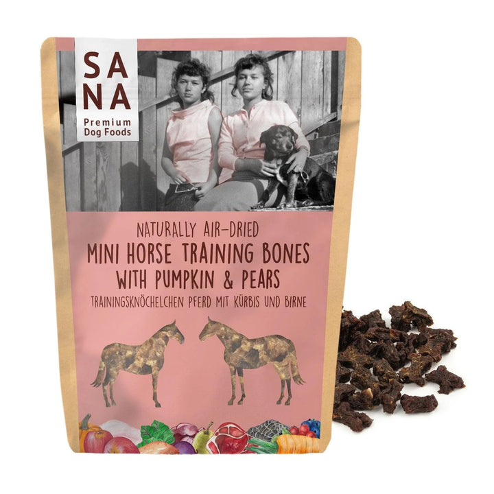 Mini hundegodbit - Hest, Gresskar & Pære 100 g